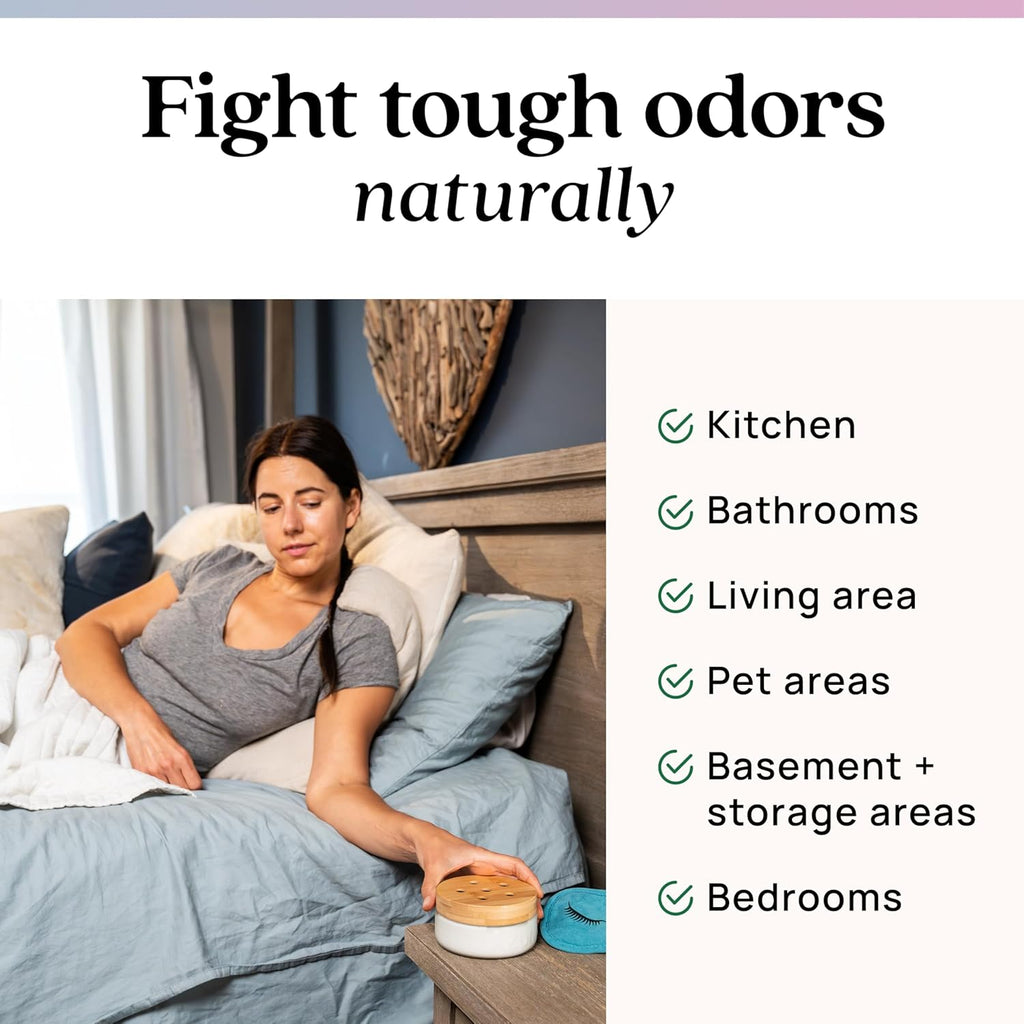 Air Freshener & Odor Eliminator for Strong Odor | 2 Room Kit Includes (2) 8 Oz. Empty Luxe Glass Jars & 12 Oz | Plant Powered by Australian Tea Tree Oil | Aromatherapy | Last 60-90 Days