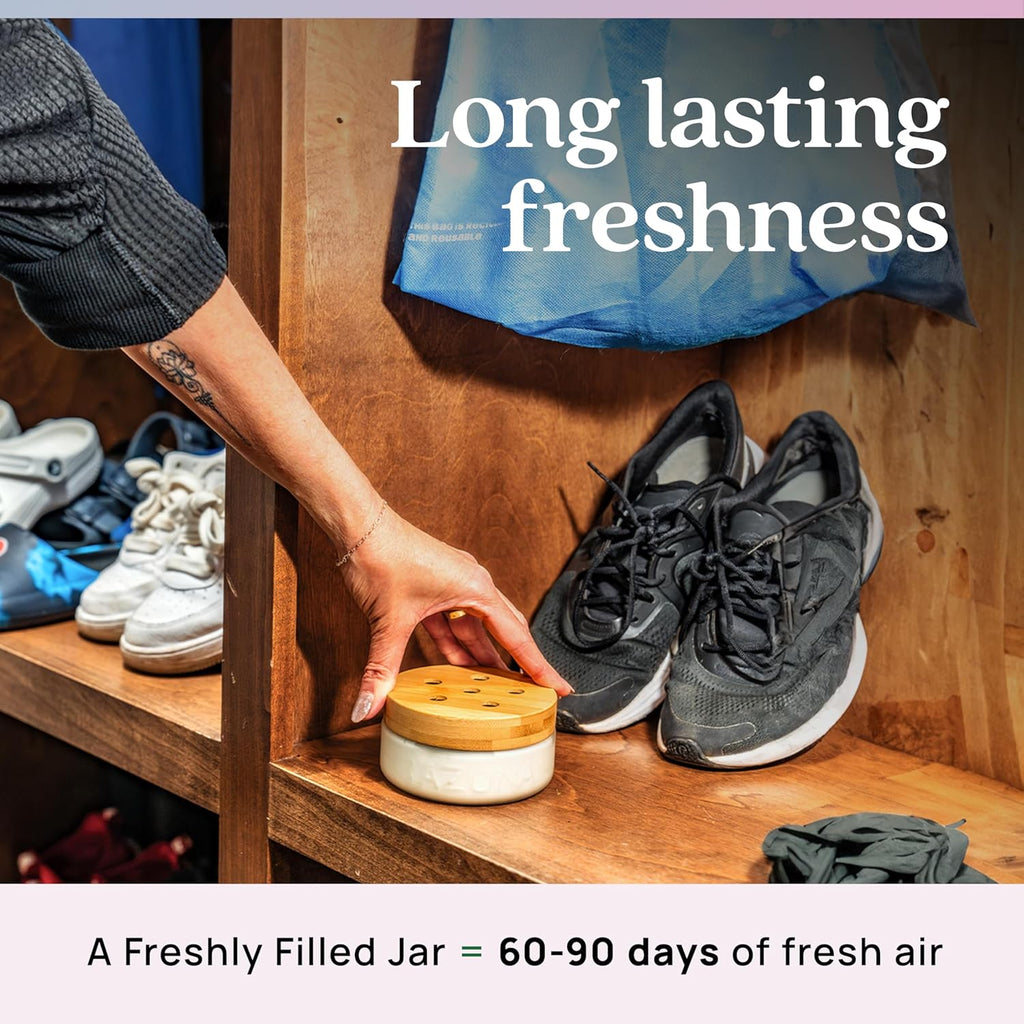 Air Freshener & Odor Eliminator for Strong Odor | 2 Room Kit Includes (2) 8 Oz. Empty Luxe Glass Jars & 12 Oz | Plant Powered by Australian Tea Tree Oil | Aromatherapy | Last 60-90 Days